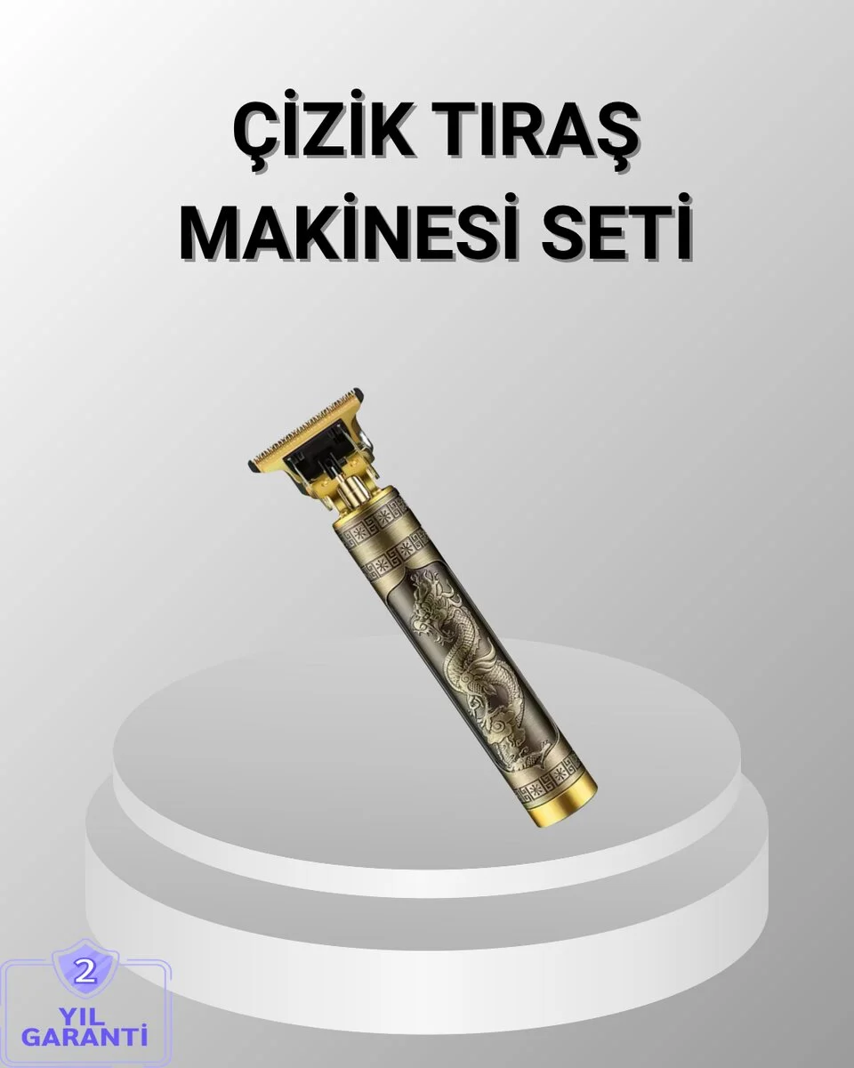 Şarjlı T Bıçaklı Saç ve Sakal Tıraş Makinesi – 3 Başlıklı Güçlü Motorlu 2 Saat Kullanım