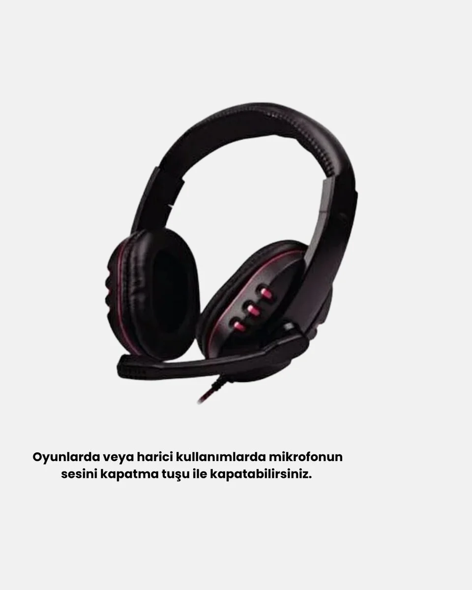 Rahat ve Dayanıklı Mikrofonlu Oyun Kulaklığı – Stereo Ses Ayarlanabilir Kafa Bandı