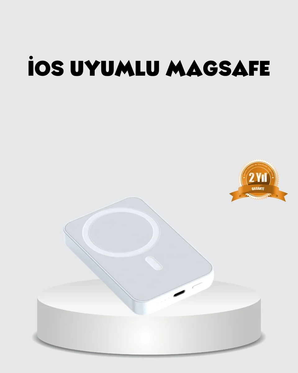MagSafe Uyumlu Kablosuz Batarya – 27W Hızlı Şarj Destekli Kompakt Güç Bankası