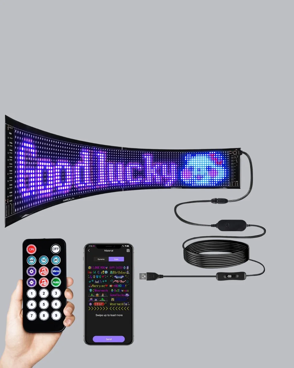 RGB LED Panel – USB Güç Girişli GIF ve Yazı Gösterimli Akıllı Ekran