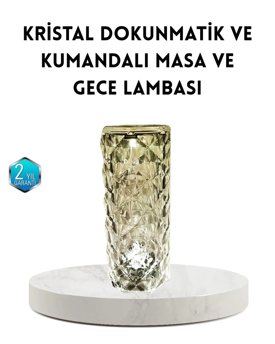 Kristal RGB LED Masa Lambası – Renkli Kumandalı Işık Dekoratif ve Enerji Tasarruflu