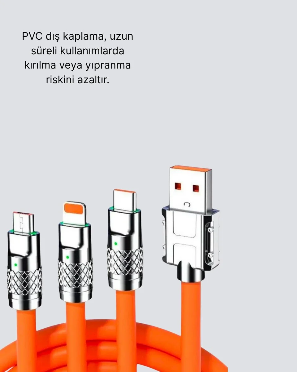 Dayanıklı Hızlı Şarj Kablosu – Esnek Kırılmaz ve Yüksek Hızlı Veri Aktarım Destekli