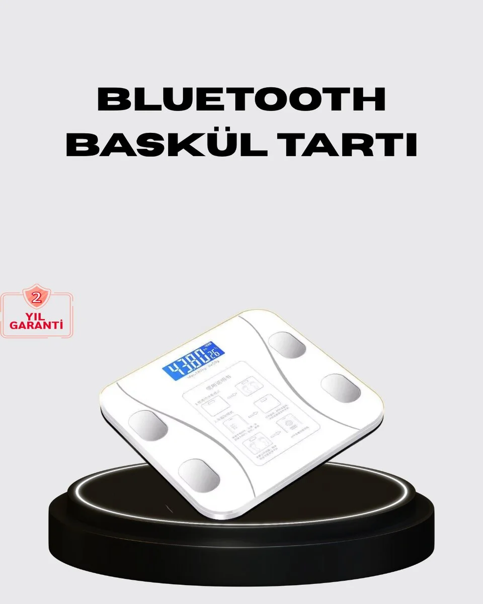 Akıllı Dijital Baskül – Bluetooth Bağlantılı 8 Ölçüm Verili Akıllı Vücut Analiz Tartısı