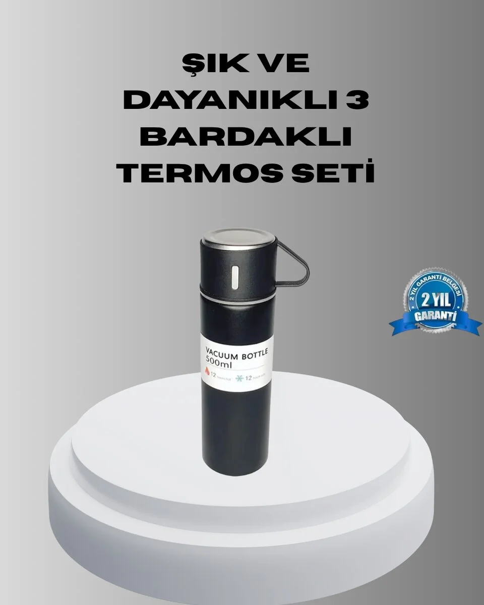 500 ml Vakumlu Termos – Çift Kat Paslanmaz Çelik Sızdırmaz Kapağıyla Sıcak ve Soğuk İçeceklere Özel