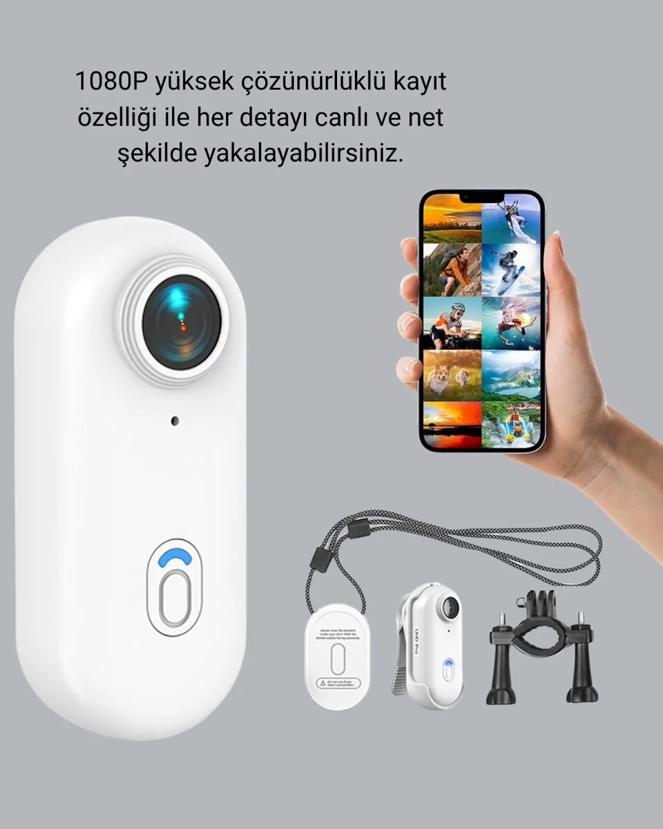 1080P Full HD Spor Kamerası 360° Klips ve WiFi Özellikli