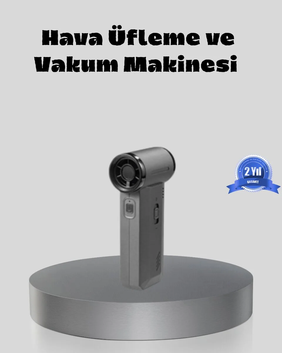 Şarjlı 130000 RPM Hava Üflemeli ve Vakumlu Araç Ev Temizlik Makinesi