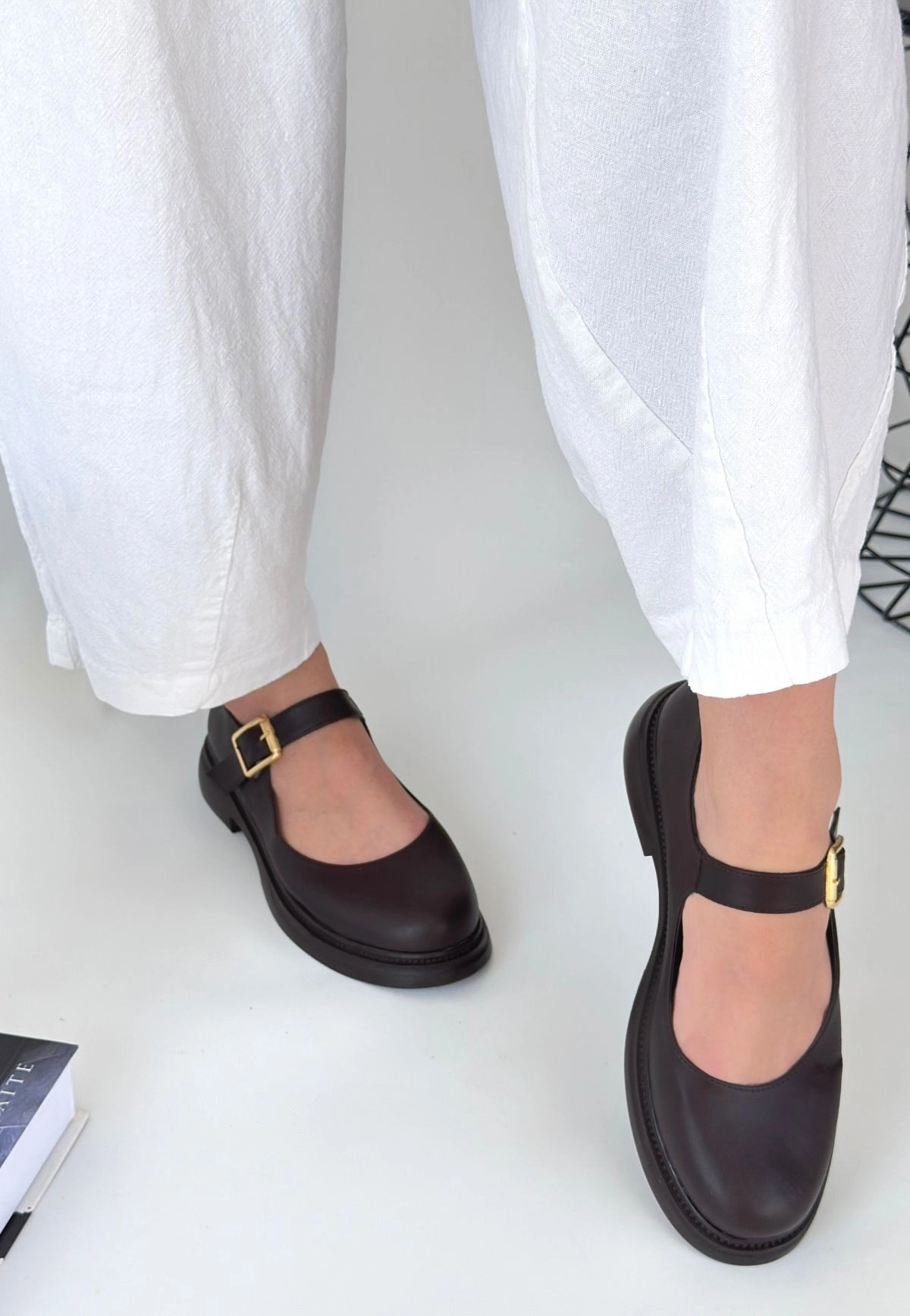 Yokox Kahverengi Cilt Oxford Ayakkabı