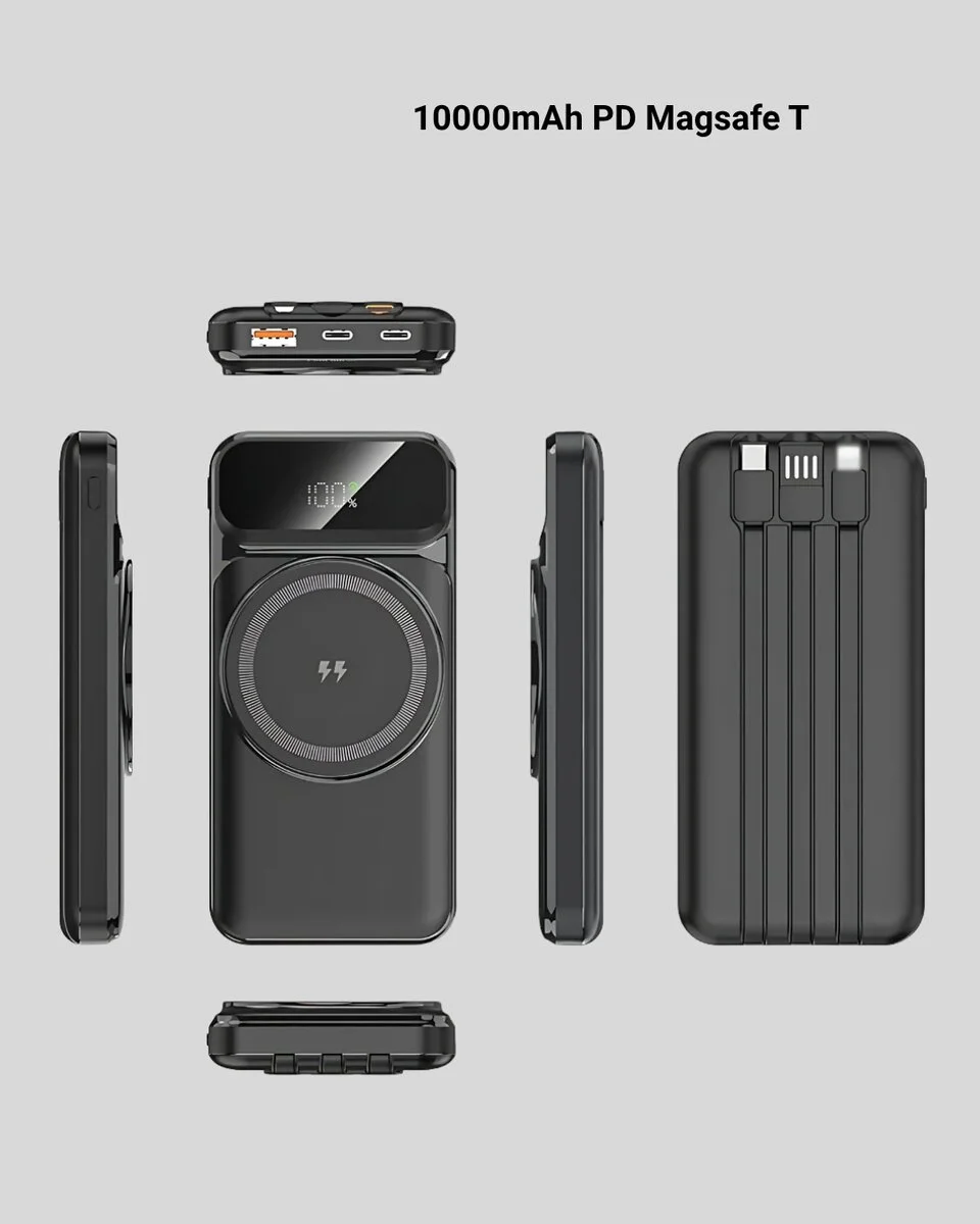 Kablosuz 15W Şarj Destekli 10000 mAh Taşınabilir Powerbank – Hızlı Şarj Özellikli