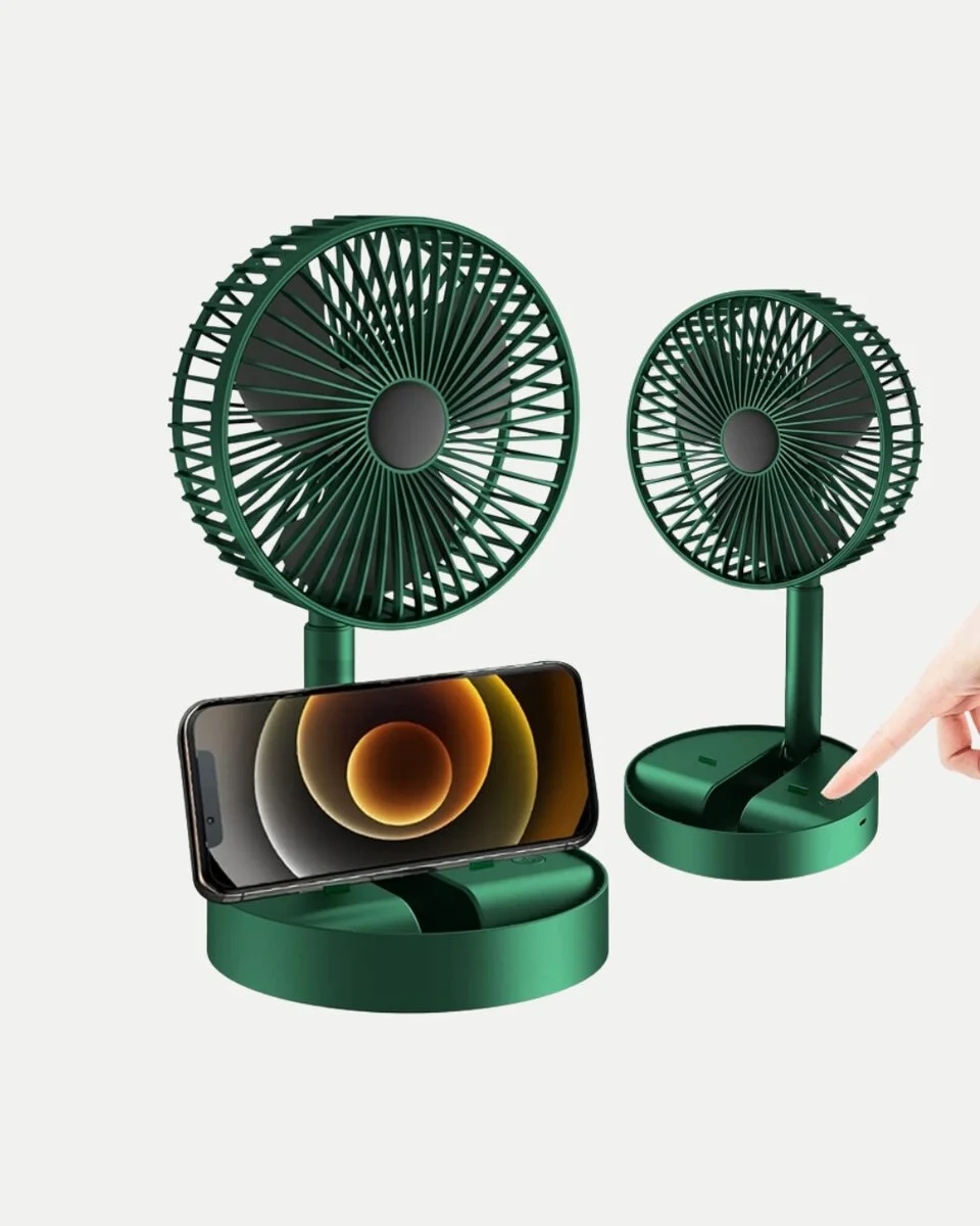 Katlanabilir Şarjlı Mini Fan 3 Kademeli Hız Ayarlı Taşınabilir
