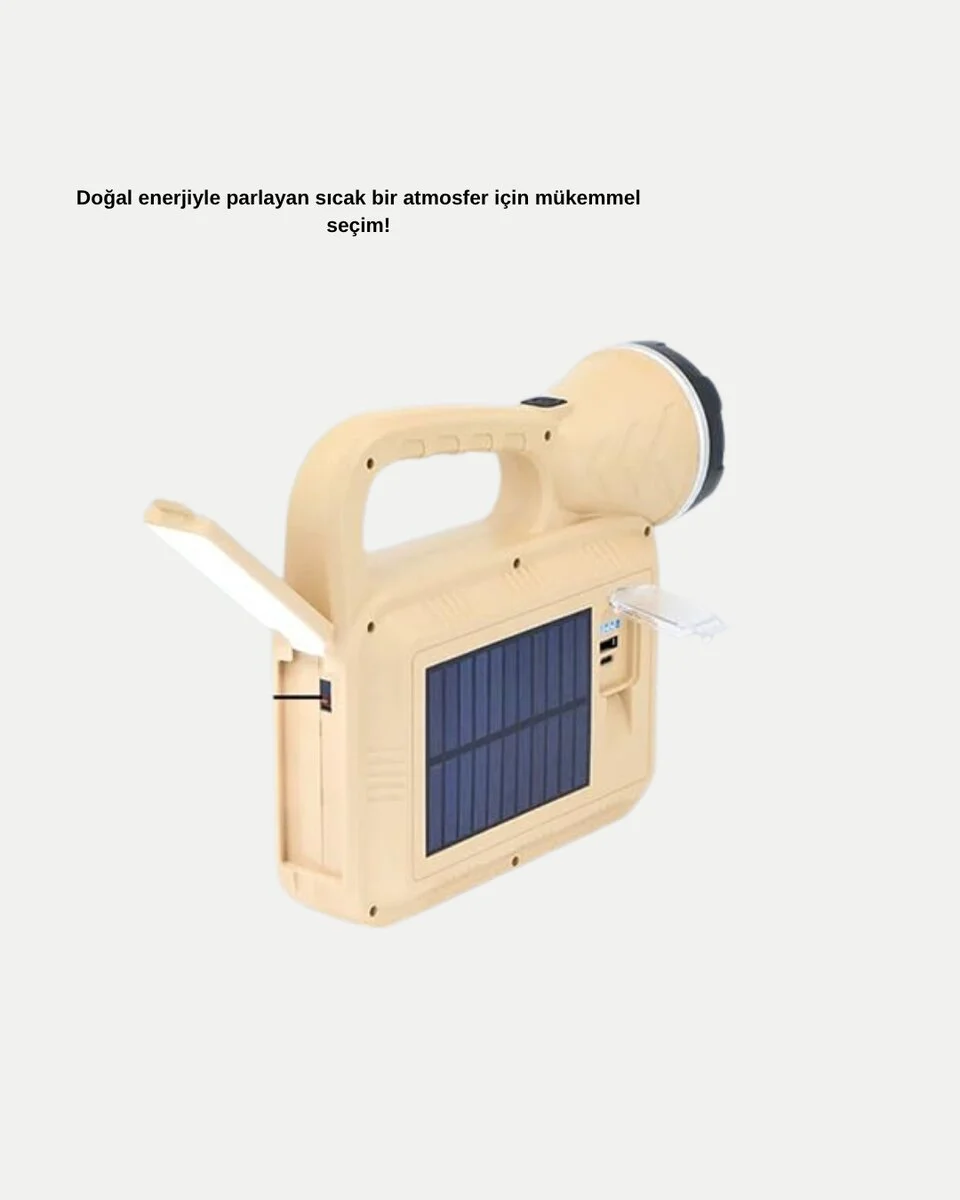 Solar Alev Işığı COB Teknolojili Taşınabilir El Feneri ve Kamp Lambası