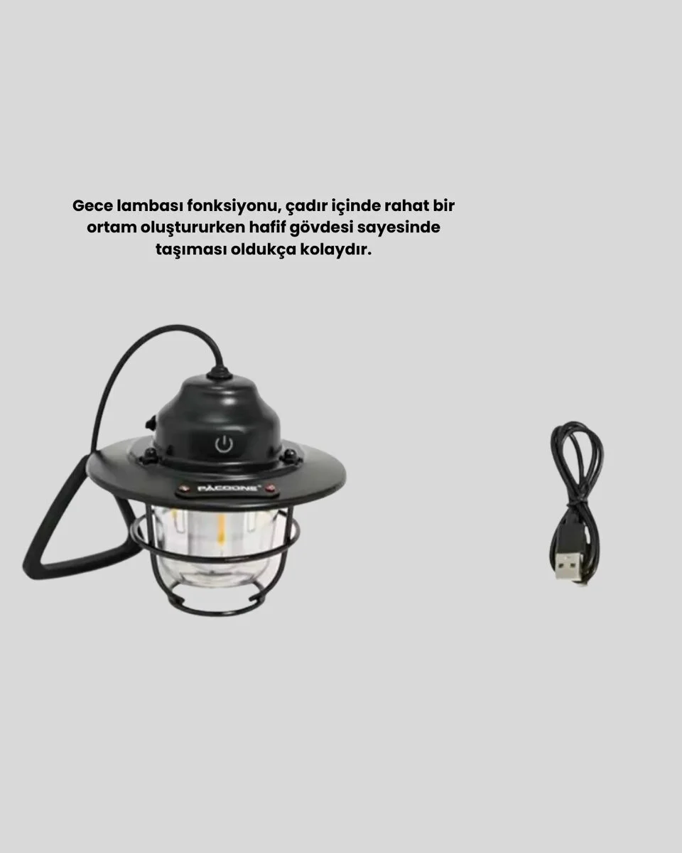 Outdoor Retro Kamp Işığı Uzun Ömürlü Pil Taşınabilir Suya Dayanıklı