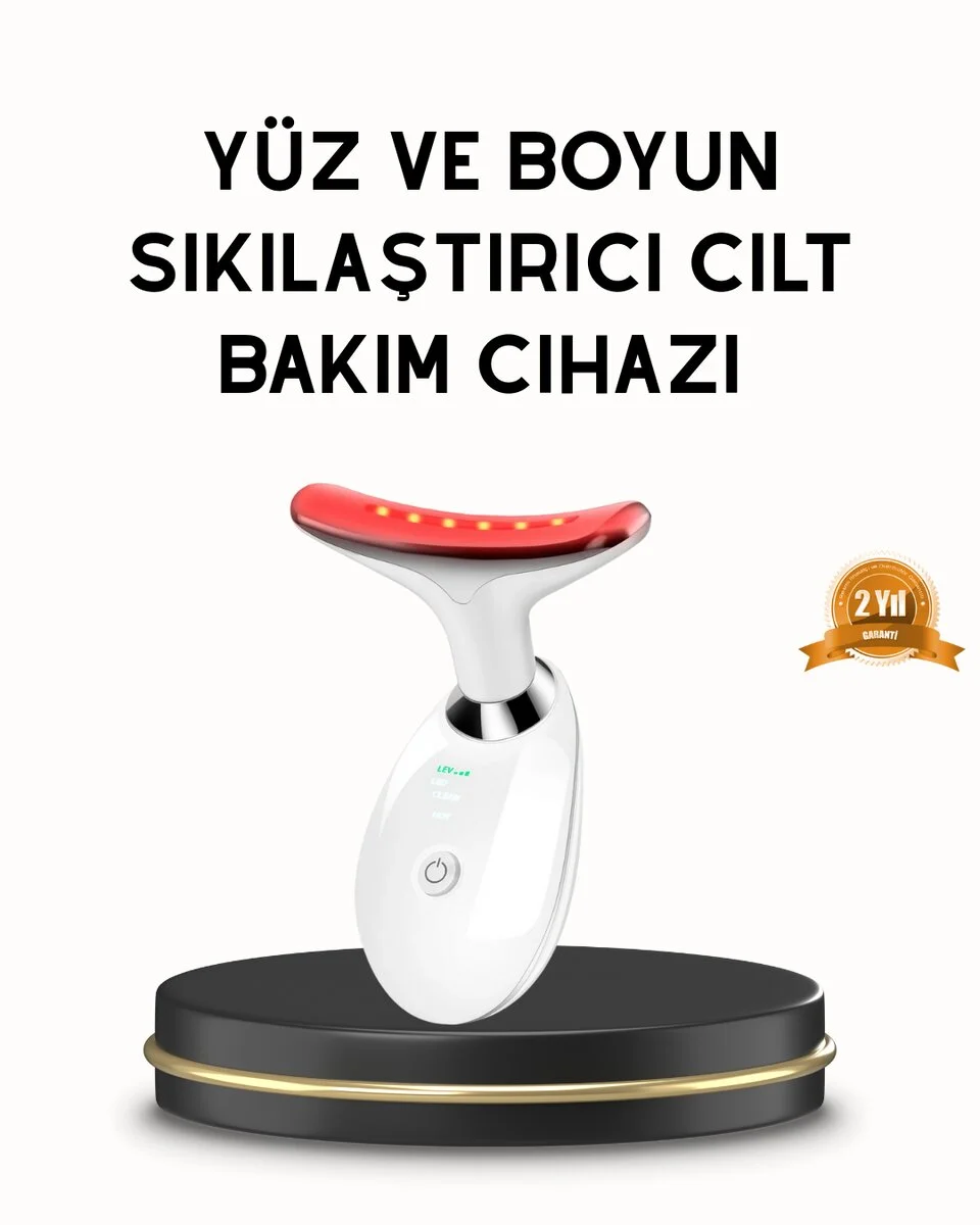 Boyun ve Gıdı Toparlayıcı EMS Cilt Sıkılaştırıcı 7000 Titreşim Isı Terapisi