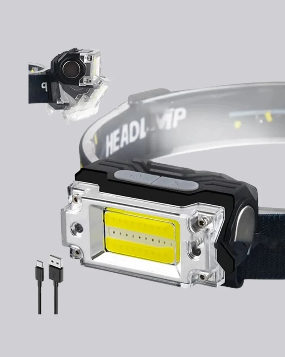 USB Şarjlı Mini LED KAFA Feneri 50m Odak 150m Geniş Aydınlatm