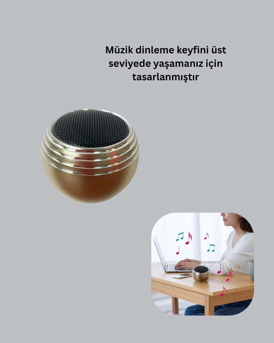 Mini Bluetooth Hoparlör TWS Özellikli Taşınabilir Güçlü Ses