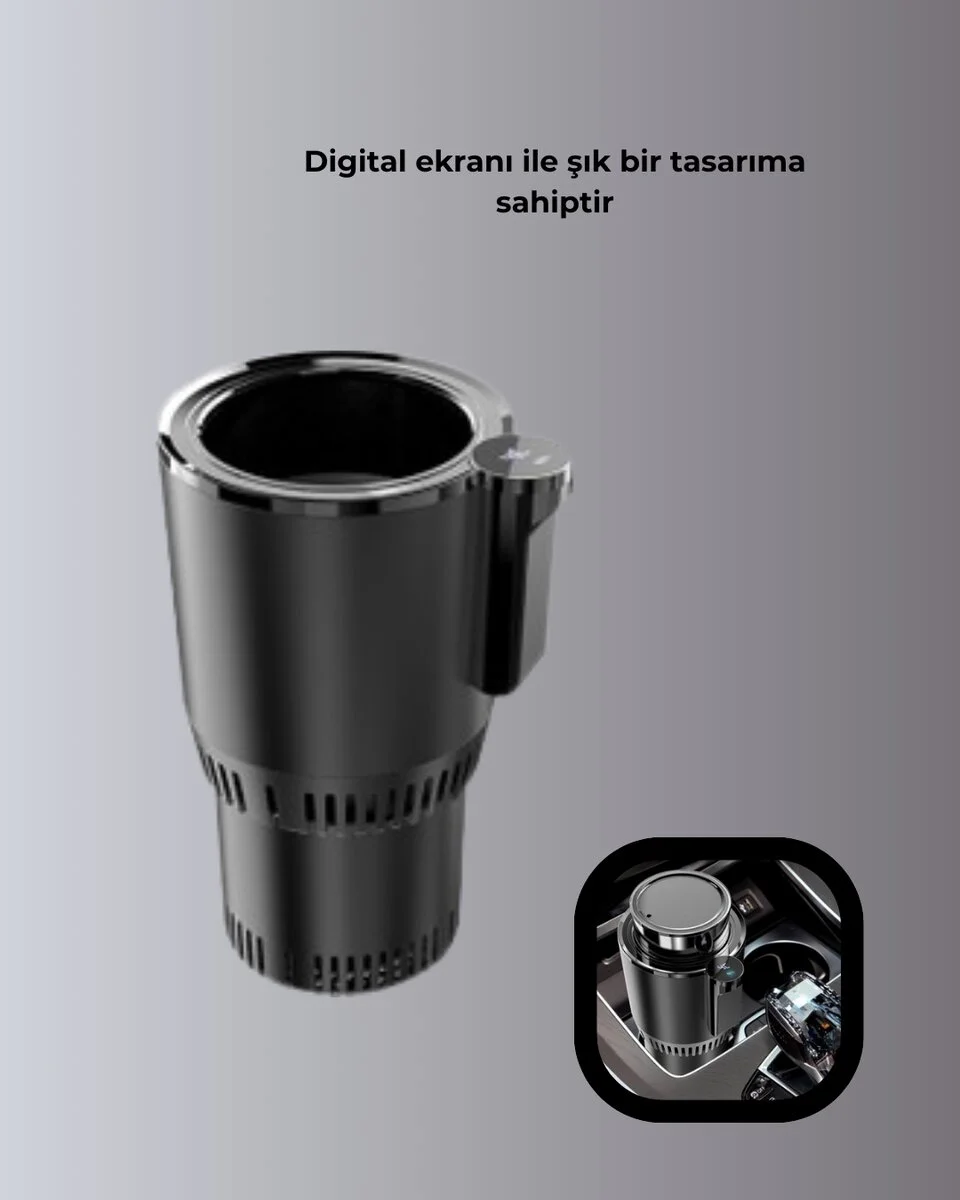 Isıtma Soğutma Özellikli Araç Bardaklığı Çakmak Girişli Akıllı
