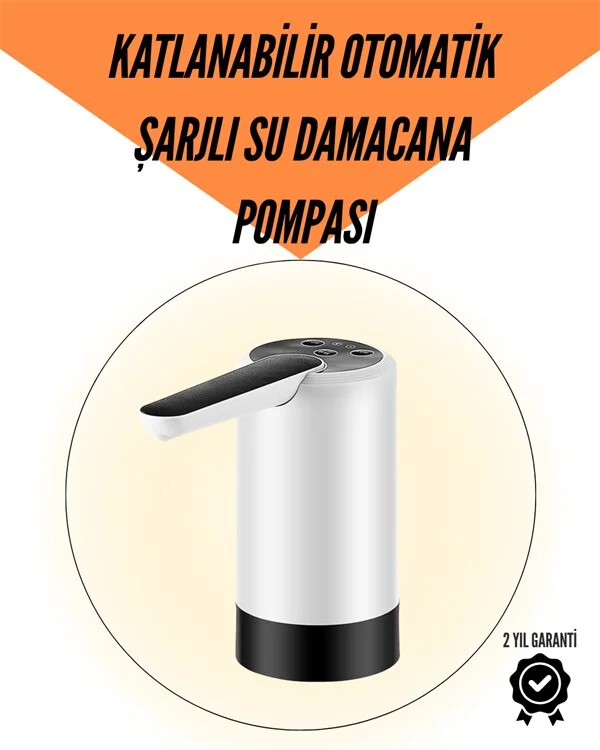 Taşınabilir Şarjlı Damacana Su Pompası Hijyenik Tasarım