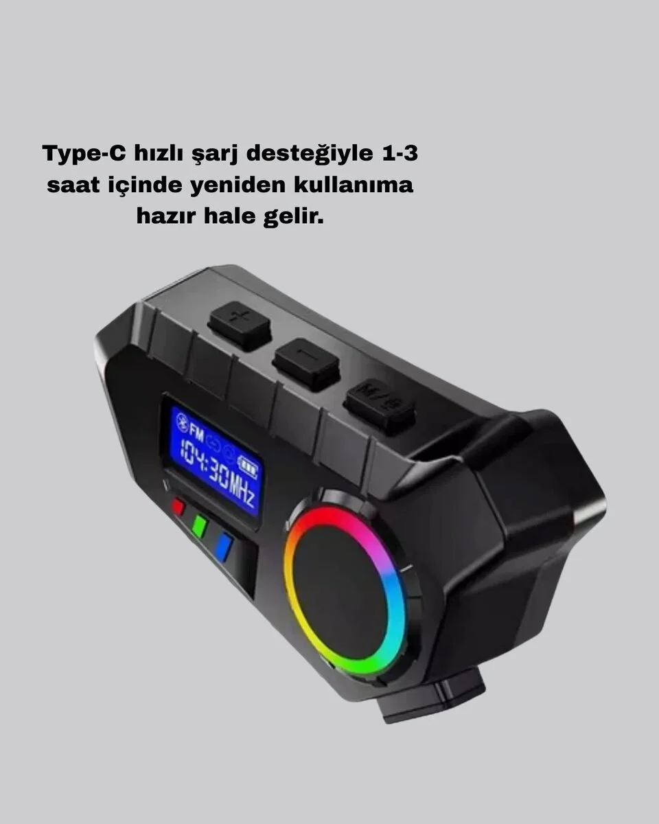 Motosiklet ve Günlük Kullanım İçin Bluetooth Hoparlör ve Disk Kilidi Seti