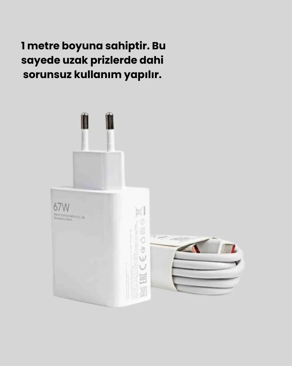 67 Watt Hızlı Şarj Aleti Poco F2 F3 F4 Uyumlu