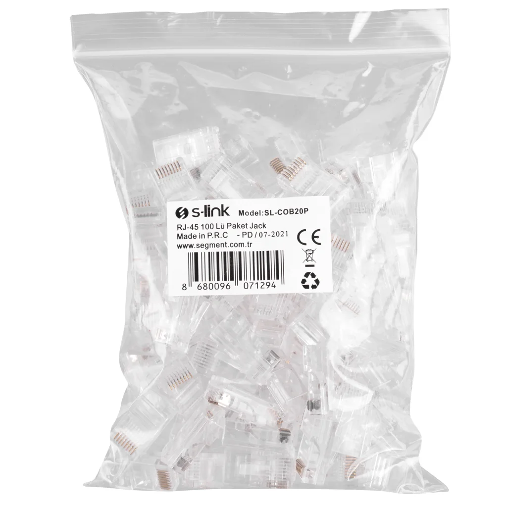 S-LINK SL-COB20P RJ45 Yeni Nesil JAC UTP (100lü PAKET)(1923)