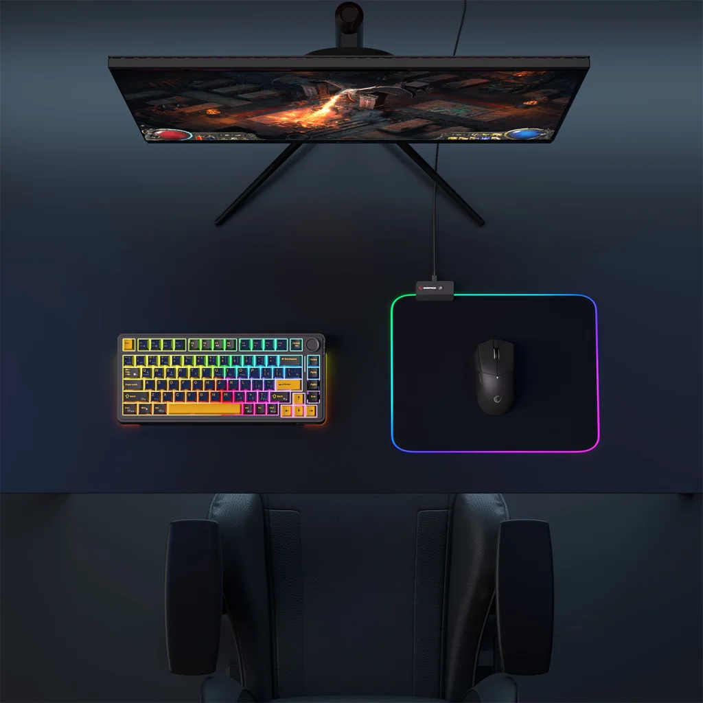 Rampage MP-23 BLITZ M RGB 252x328x3mm RGB Led Gaming MOUSE PAD (Siyah)(1923)