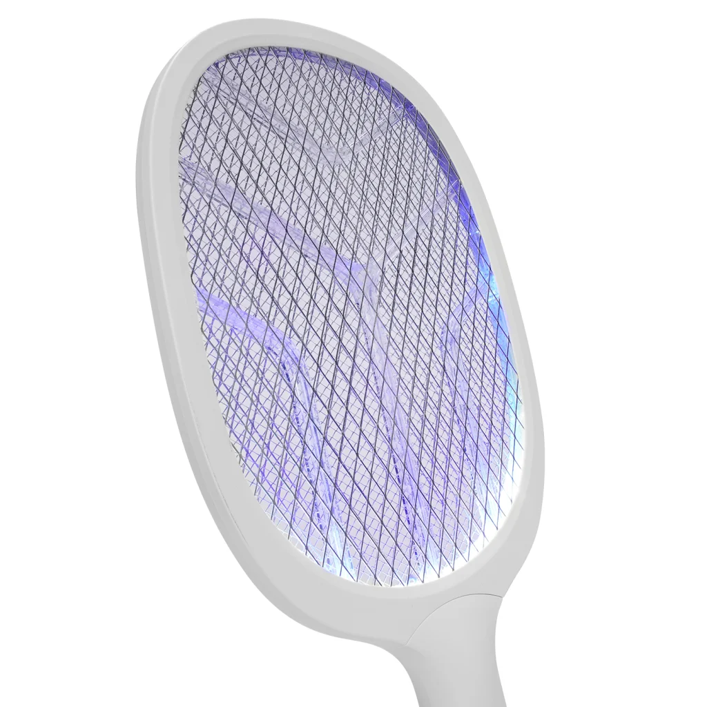 ASONIC AS-A25 Beyaz-Gri 3000V Raket Tipi UV Mor Işıklı 1200mAh Bataryalı Şarj Edilebilir Sinek Öldürücü(1923)
