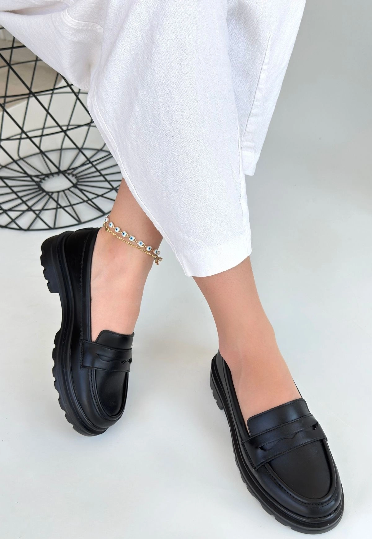 Narli Siyah Cilt Oxford Ayakkabı