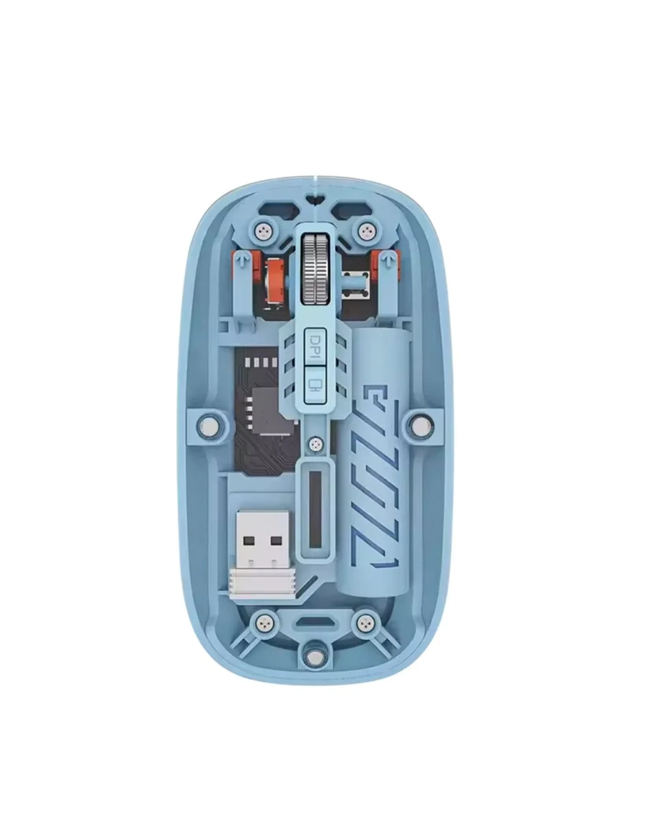 800 1600 DPI Ayarlanabilir Mavi Kablosuz Mouse Pilli