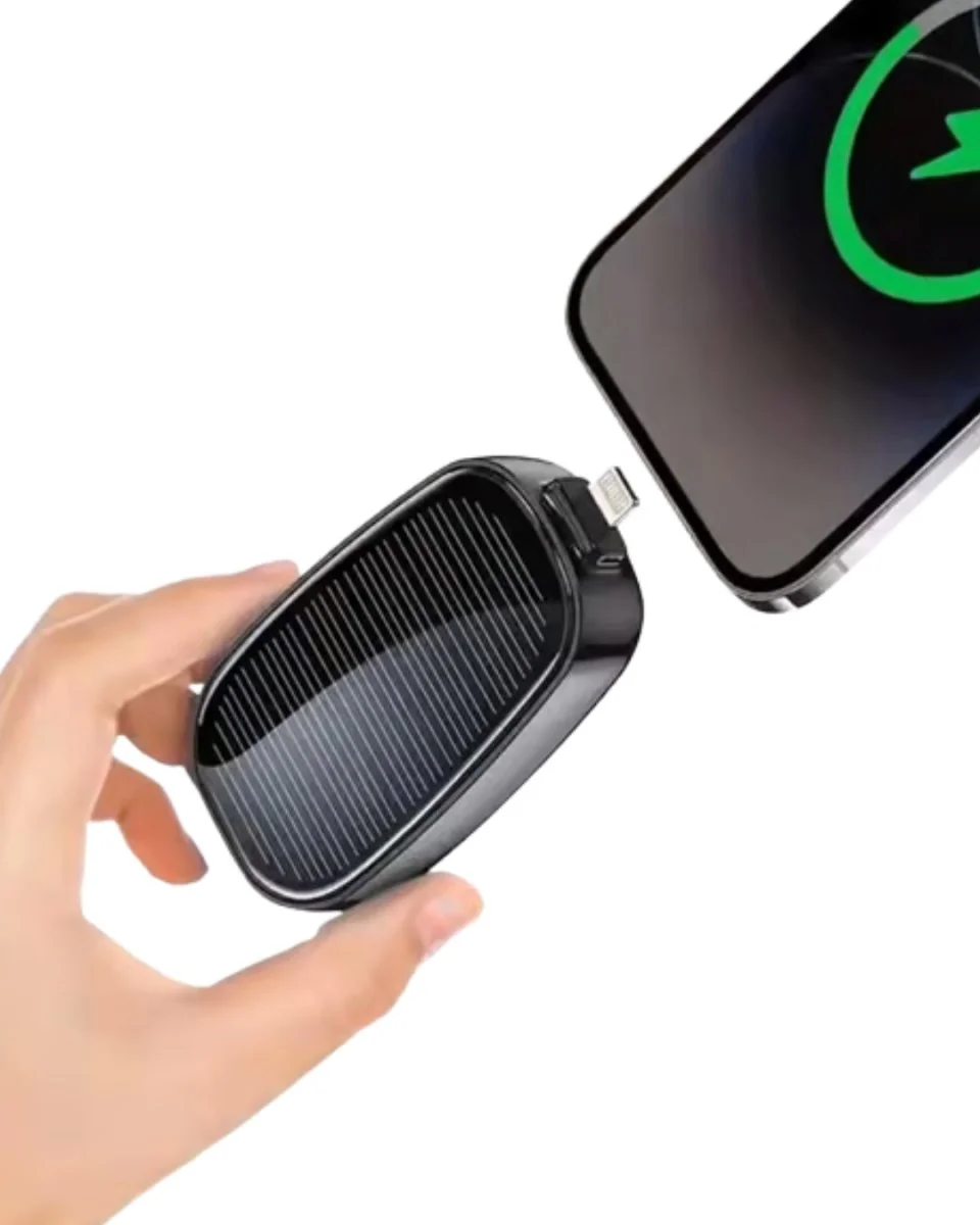 Güneş Enerjili Mini Powerbank 1200mAh Ultra İnce Taşınabilir