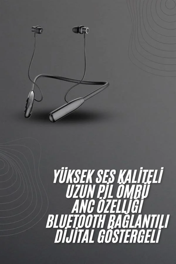 100 Saat Bluetooth Kulaklık Dijital Göstergeli ANC Özelliği Kablolu