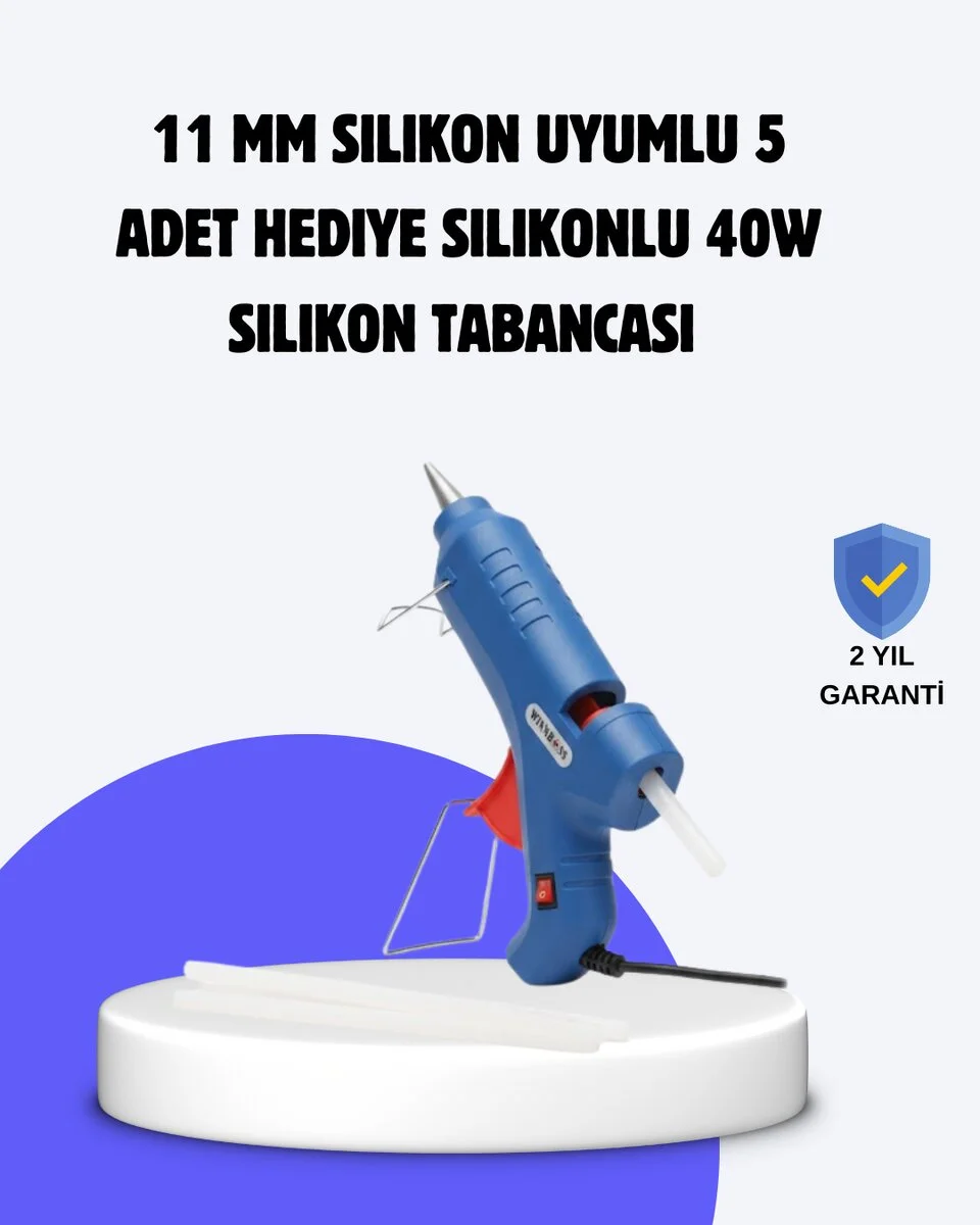 Sıcak Mum Tabancası 40W 5 Silikon Hediyeli Kolay ve Hızlı Yapıştırma
