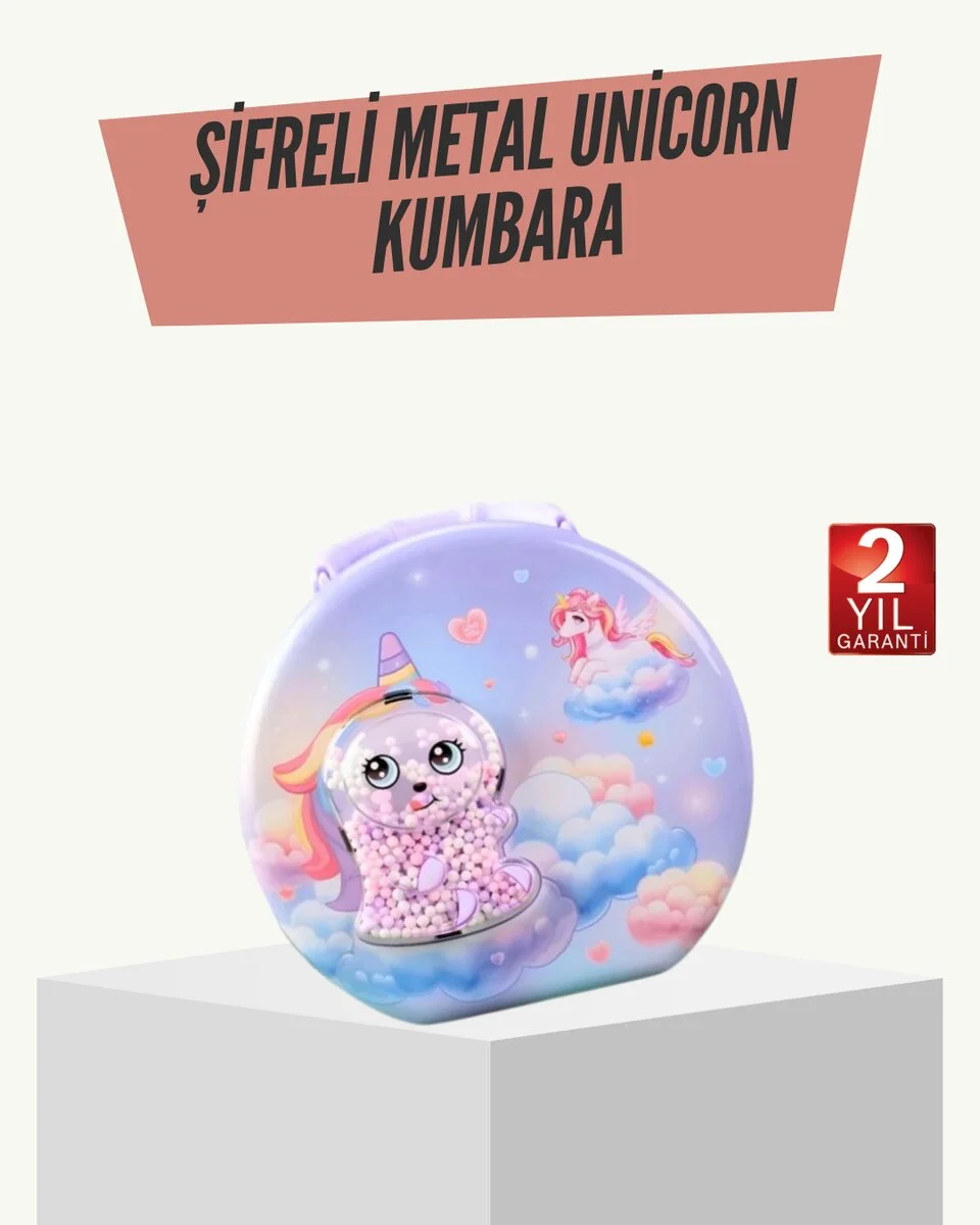 Eğitici Şifreli Çocuk Para Kasası Dayanıklı Metal