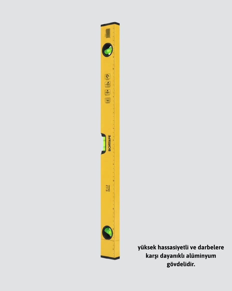 Hassas Ölçüm Sağlayan 600 mm Sarı Su Terazisi
