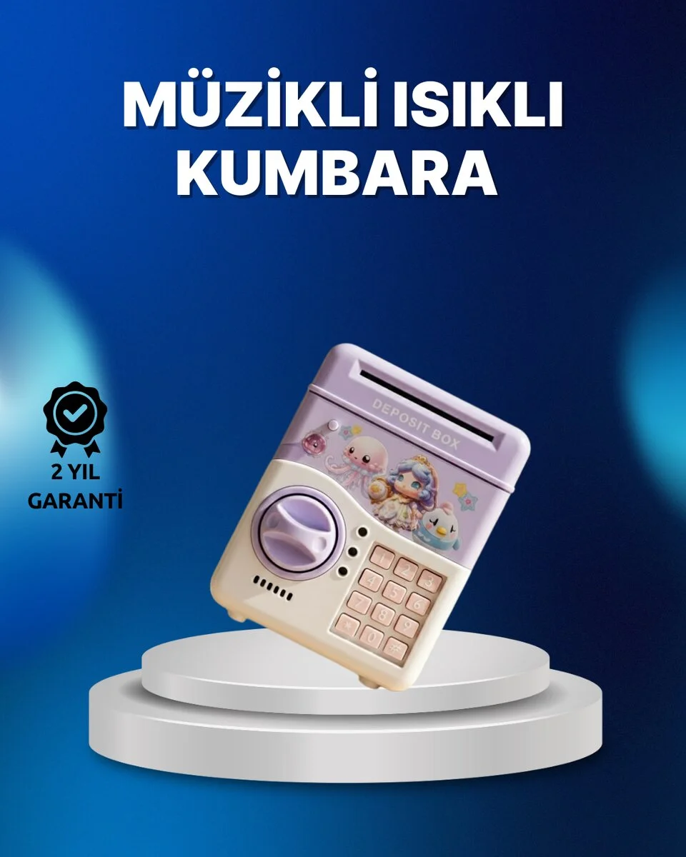 Mor Otomatik Para Girişli Elektronik Şifreli Kumbara