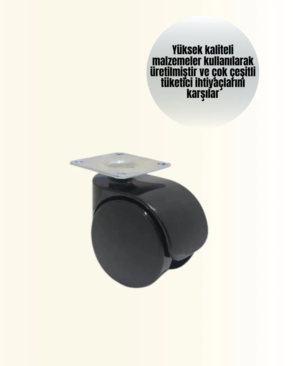 Halı ve Beton Uyumlu Kilitsiz Mobilya Tekerleği 4’lü