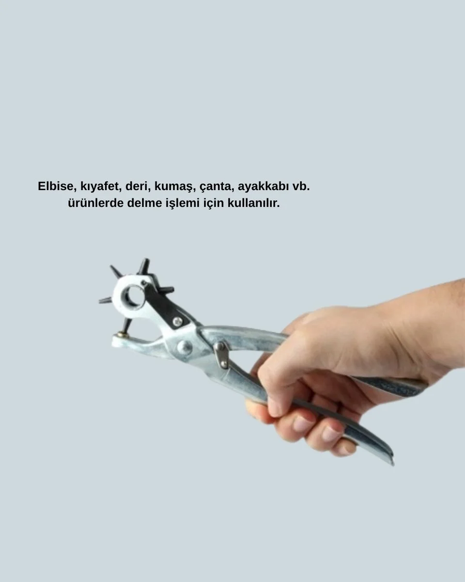Kemer Delme Pensesi Çok Amaçlı 6 Farklı Delik Boyu Ayarlı Deri Delme Aleti