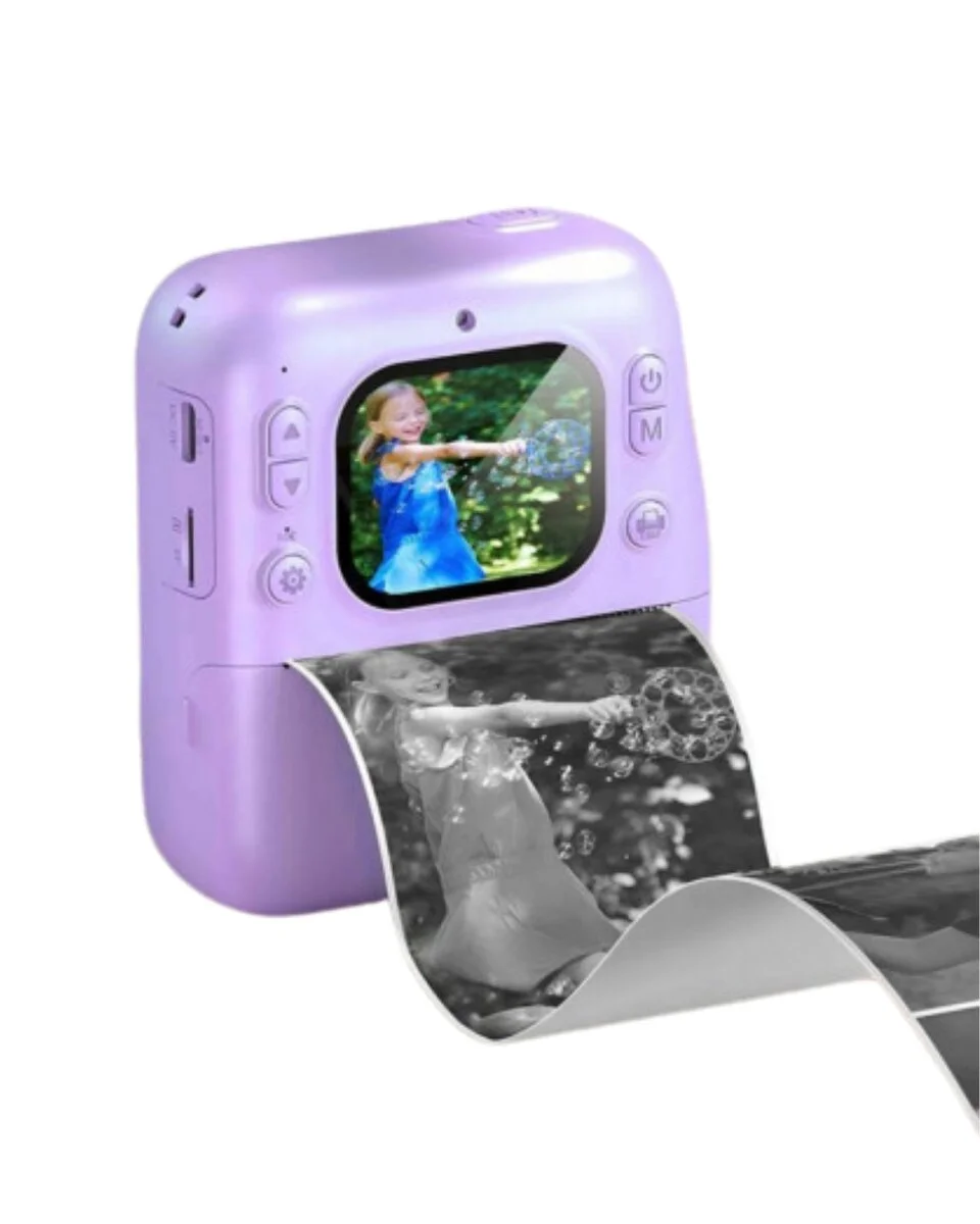 HD Ekranlı Çocuk Fotoğraf Makinesi Video Kayıt ve Baskı Kağıdı Kalem Hediyeli