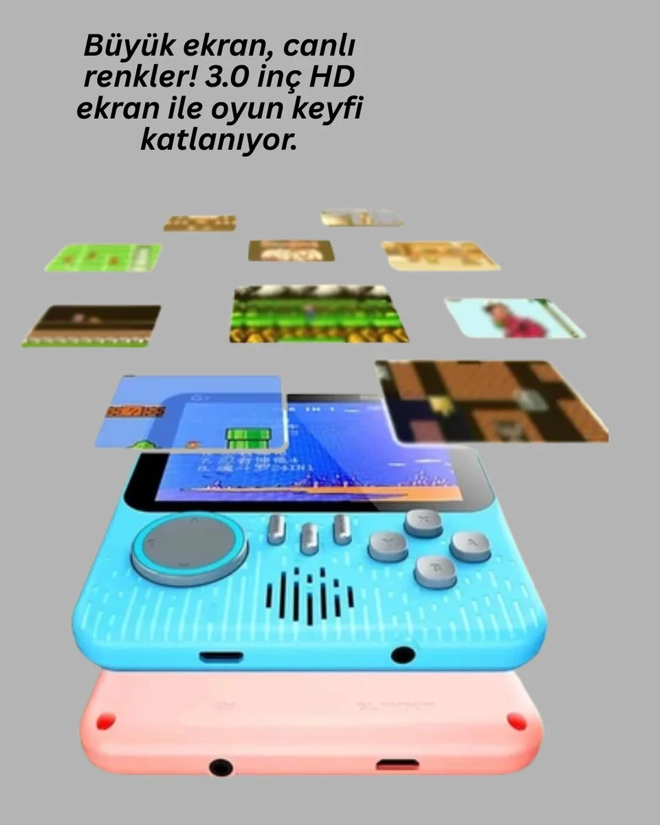Şarjlı 3.5 İnç Retro Oyun Konsolu