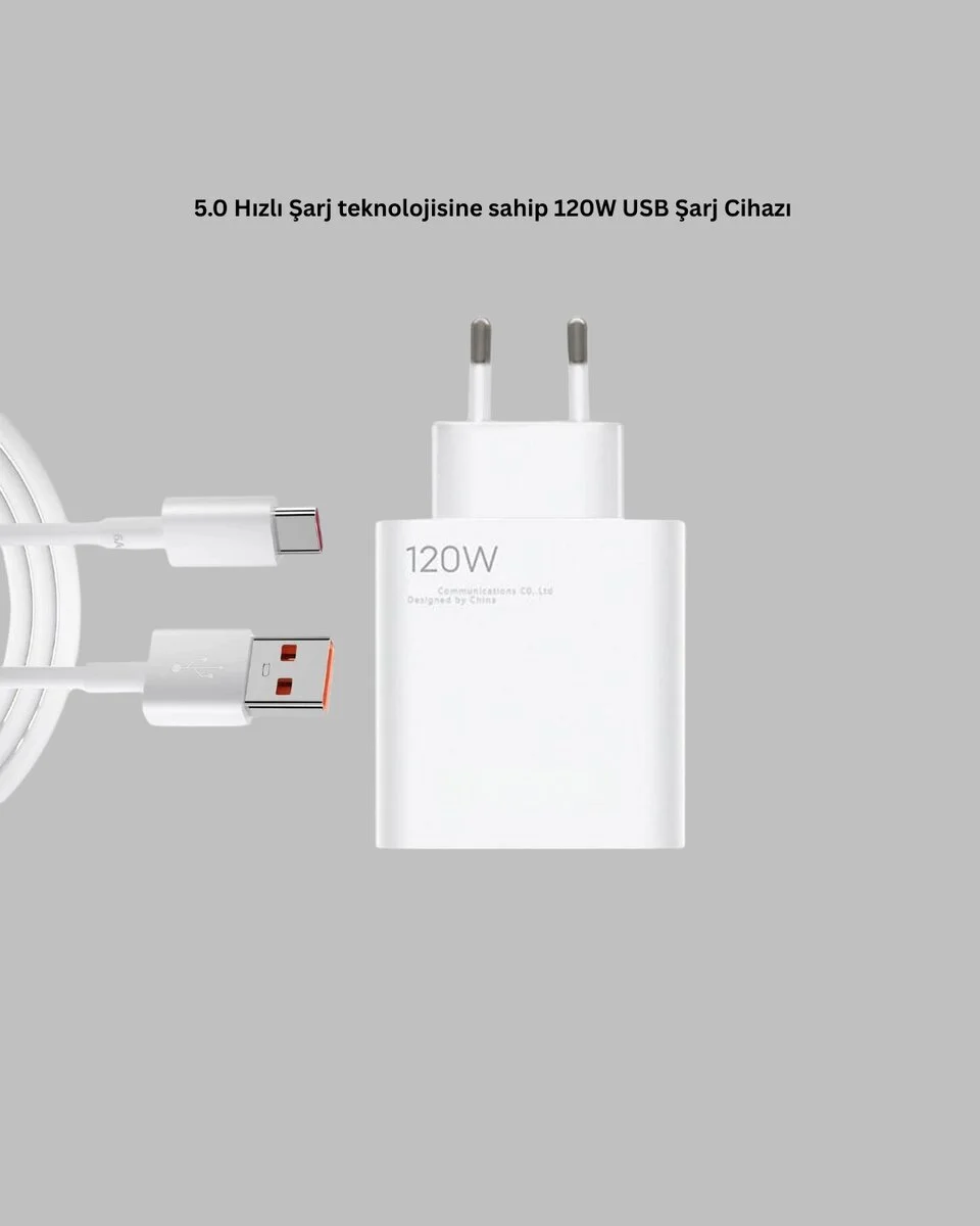120 Watt Type C Şarj Başlığı Poco X3 X4 X5 Pro Uyumlu