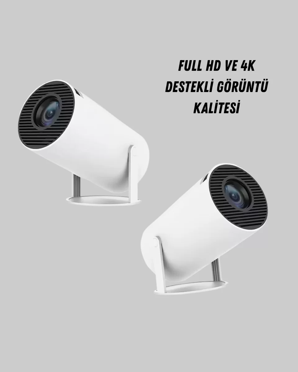 Ev Sineması Projeksiyon Cihazı – 160 ANSI Lümen 4K Uyumlu ve Kablosuz Görüntü Aktarımı