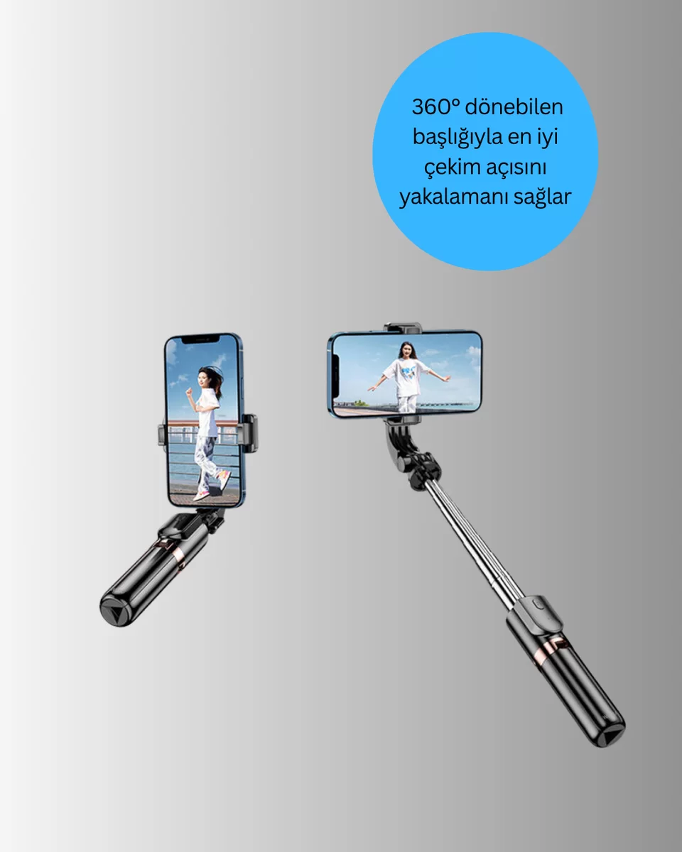 Bluetooth Selfie Çubuğu –  Katlanabilir Uzaktan Kumandalı