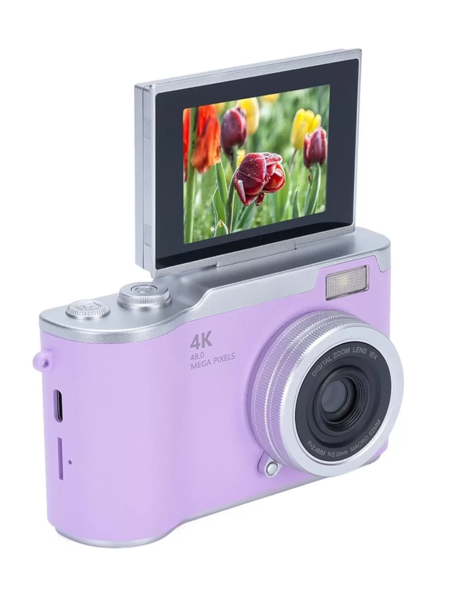48 MP Dijital Fotoğraf Makinesi 4K Video Flip Ekranlı Kompakt