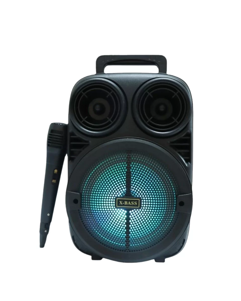 Kablosuz Karaoke Hoparlör Mikrofonlu RGB Işıklı Bluetooth Speaker USB TF Kart Destekli