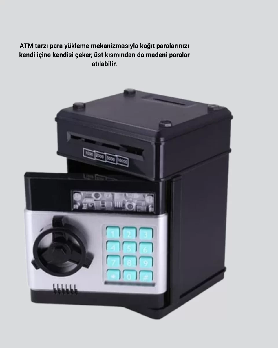 Para Kasası Görünümlü Elektronik Şifreli Kumbara