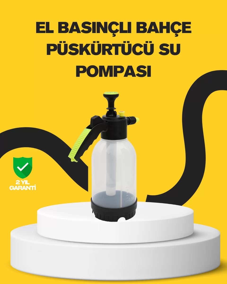 Köpük Püskürtücü 2 Litre Dayanıklı Manuel Basınçlı Yıkama Şişesi