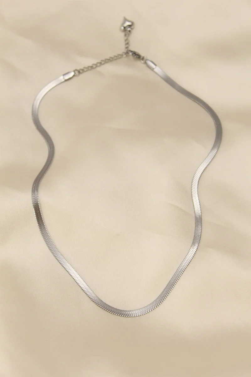 316L Çelik Silver Renk 45 cm İtalyan Zincir Model Kadın Kolye 5886