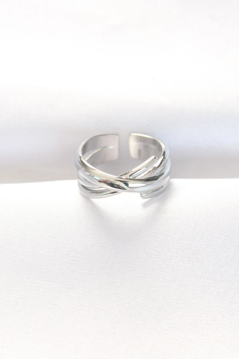Kalın Silver Renk Ayarlanabilir Yüzük 5886