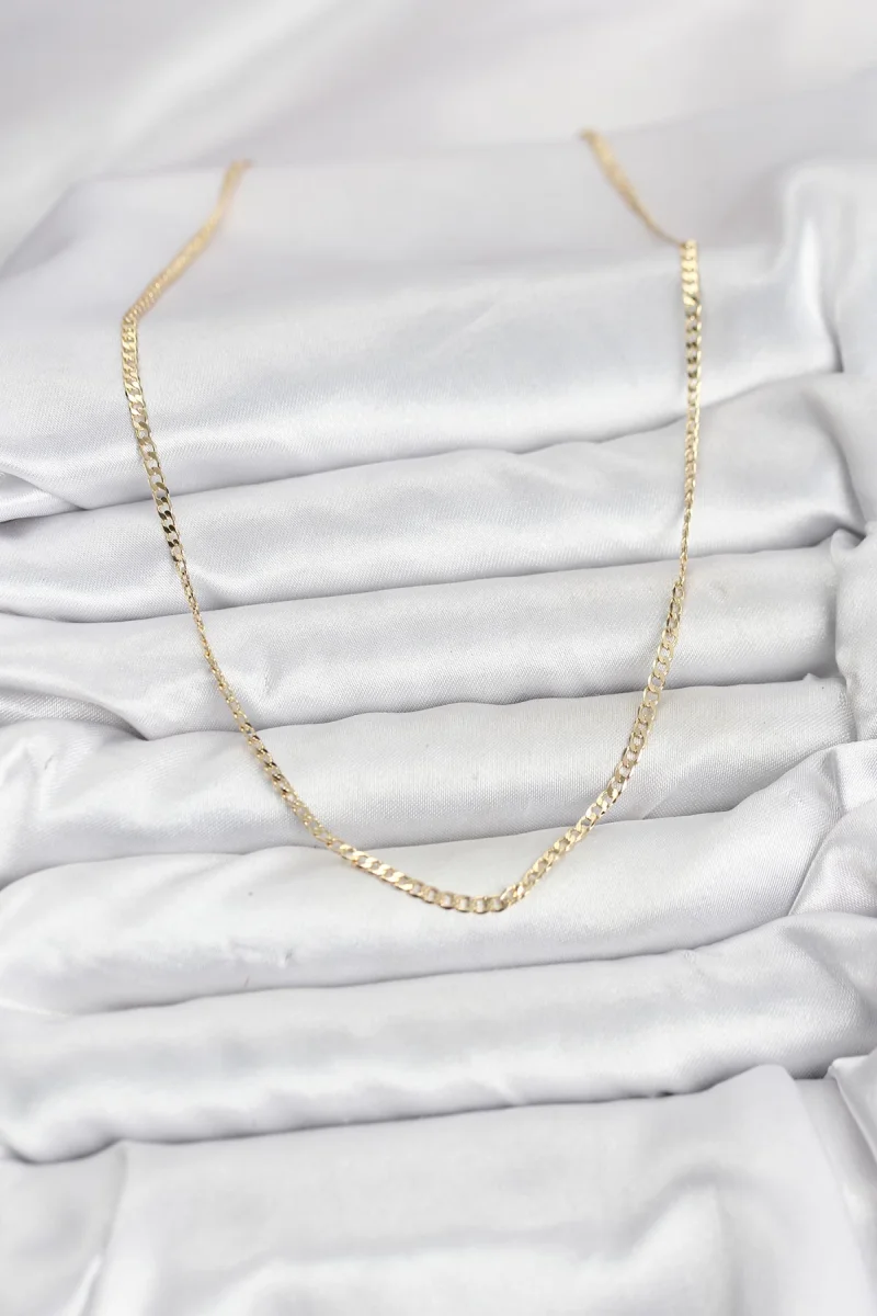 CM 14K Gold Renk Pirinç Zincir Model Kadın Kolye 5886