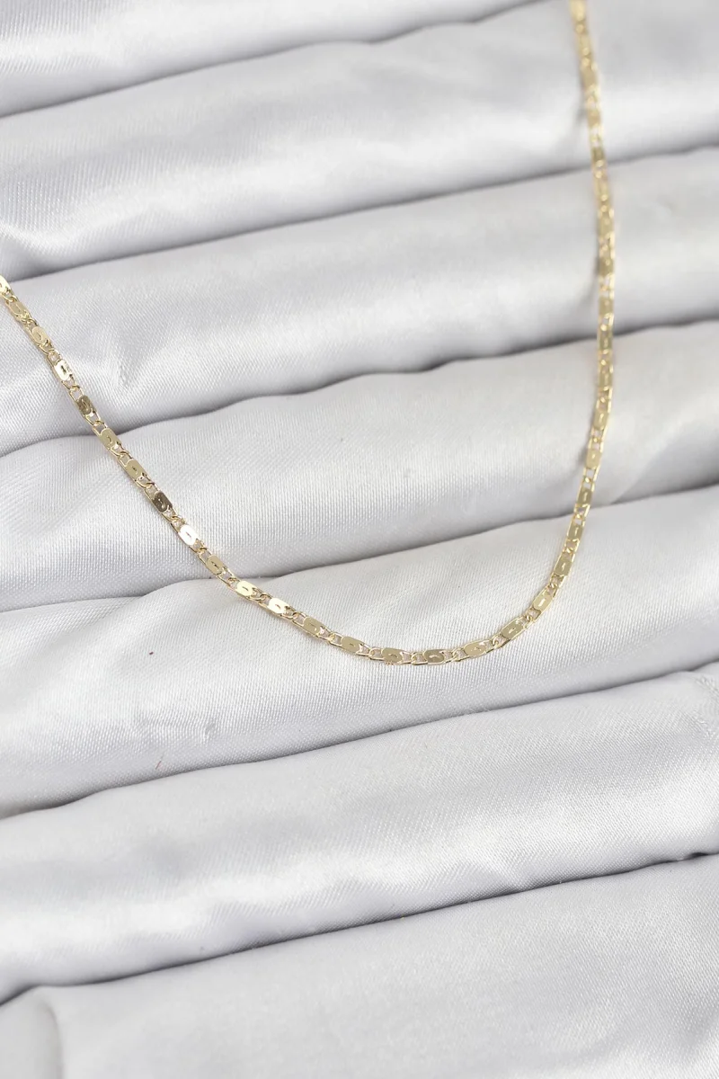CM 14K Gold Renk Ezme Zincir Model 60 cm Kadın Kolye 5886
