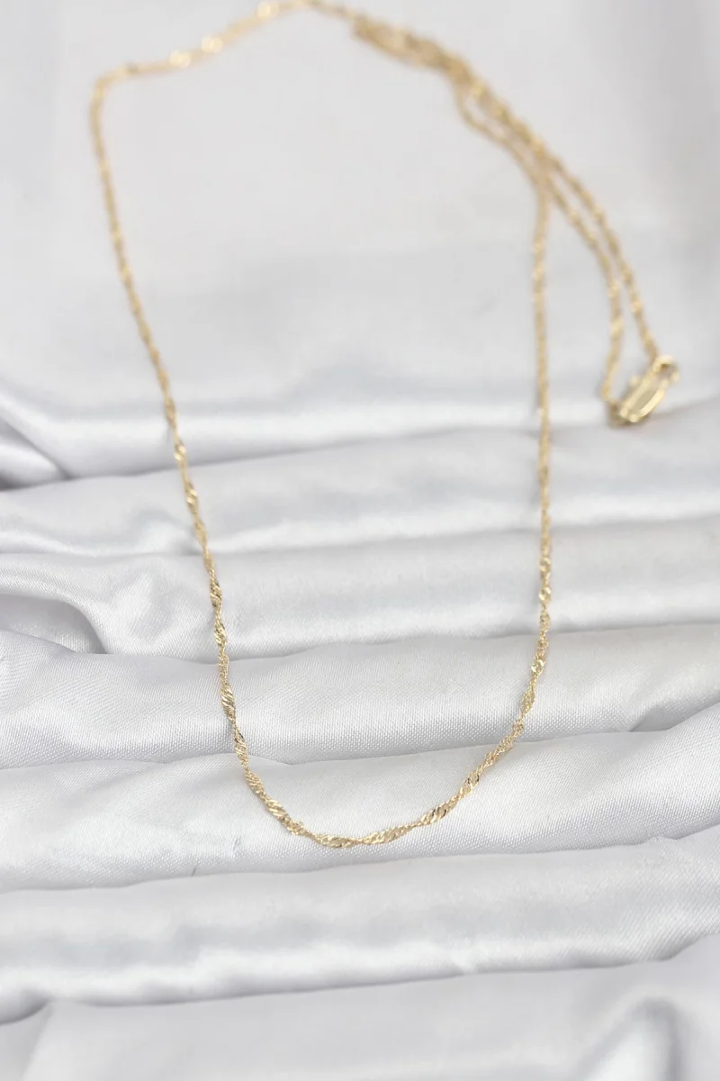 CM 14K Gold Renk Burgu Model 60 cm Kadın Kolye 5886
