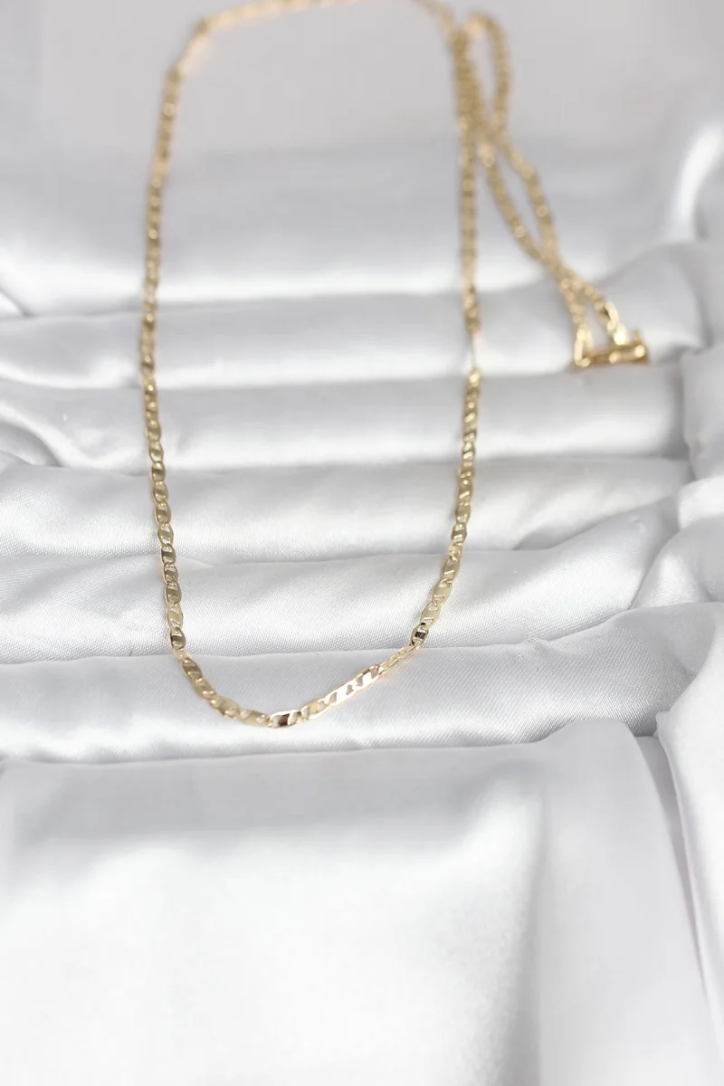 CM 14K Gold Renk Yassı Zincir Model 60 cm Kadın Kolye 5886